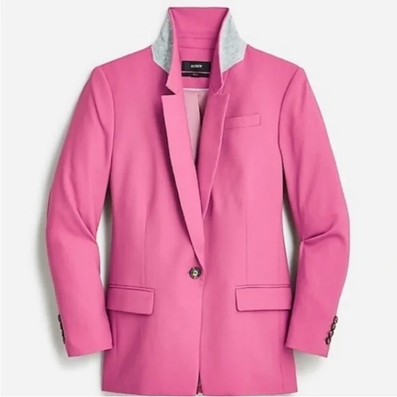 J. Crew Willa Blazer Italian City Wool Blend Blazer Jacket Pink Size 10T